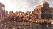 Canaletto Capriccio: a Palladian Design for the Rialto Bridge, with Buildings at Vicenza china oil painting artist