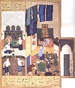 Bihzad Caliph al-Ma-mun in his bath oil