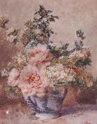 F.Rivoire Apple Blossoms with Peonies oil on canvas