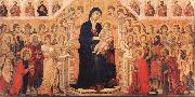 Duccio Maesta with Twenty Angels and Nineteen Saints. oil