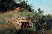 Anonymous Paisagem com casa e roda dagua china oil painting artist