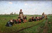 E.Claus Flaxweeding in Flanders china oil painting artist