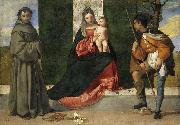 Titian La Virgen con el Nino, entre San Antonio de Padua y San Roque painting