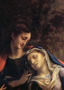 Correggio Deposition,details painting