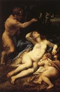 Correggio Venus and Cupid with a Satyr painting