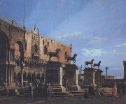 Canaletto Capriccio con i cavalli della basilica posti sulla Piazzetta (mk21) china oil painting artist