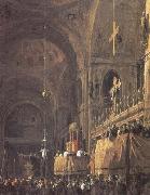 Canaletto Interior of San Marco (mk25) oil on canvas