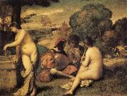 Giorgione Concert Champetre oil