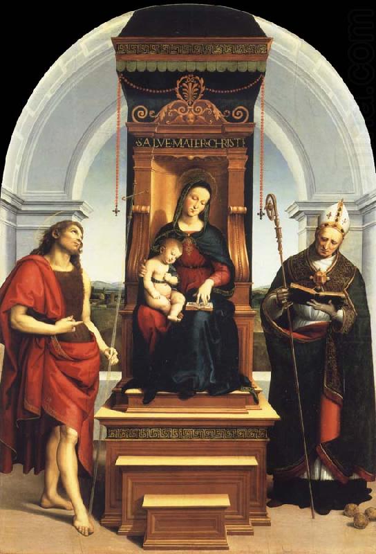 The Madonna and Child Enthroned with Saint John the Baptist and Saint Nicholas of Bari, Raphael