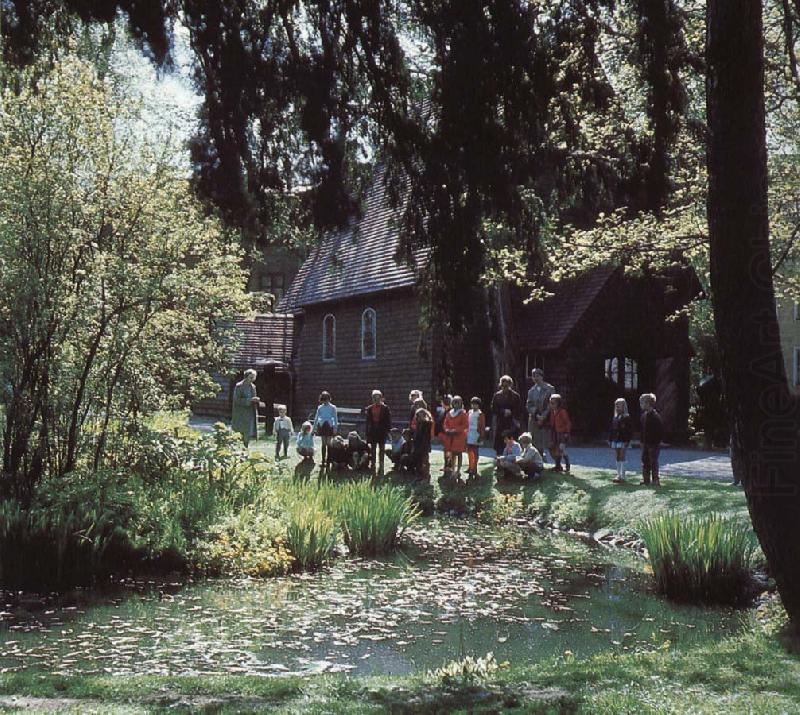 salg och kabbeleka blommar vid dammen, kulturen